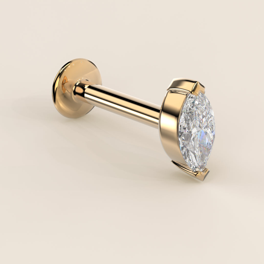 Signature Marquise Envelope Prong Lab Grown Diamond Piercing