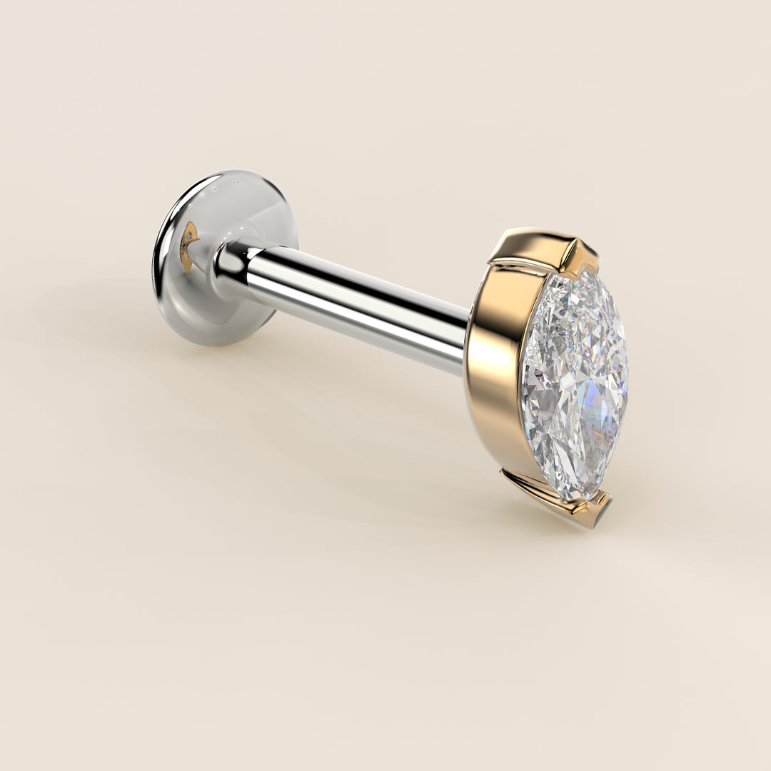 Signature Marquise Envelope Prong Lab Grown Diamond Piercing