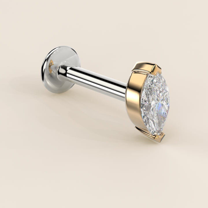 Signature Marquise Envelope Prong Lab Grown Diamond Piercing