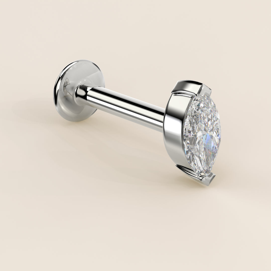 Signature Marquise Envelope Prong Lab Grown Diamond Piercing