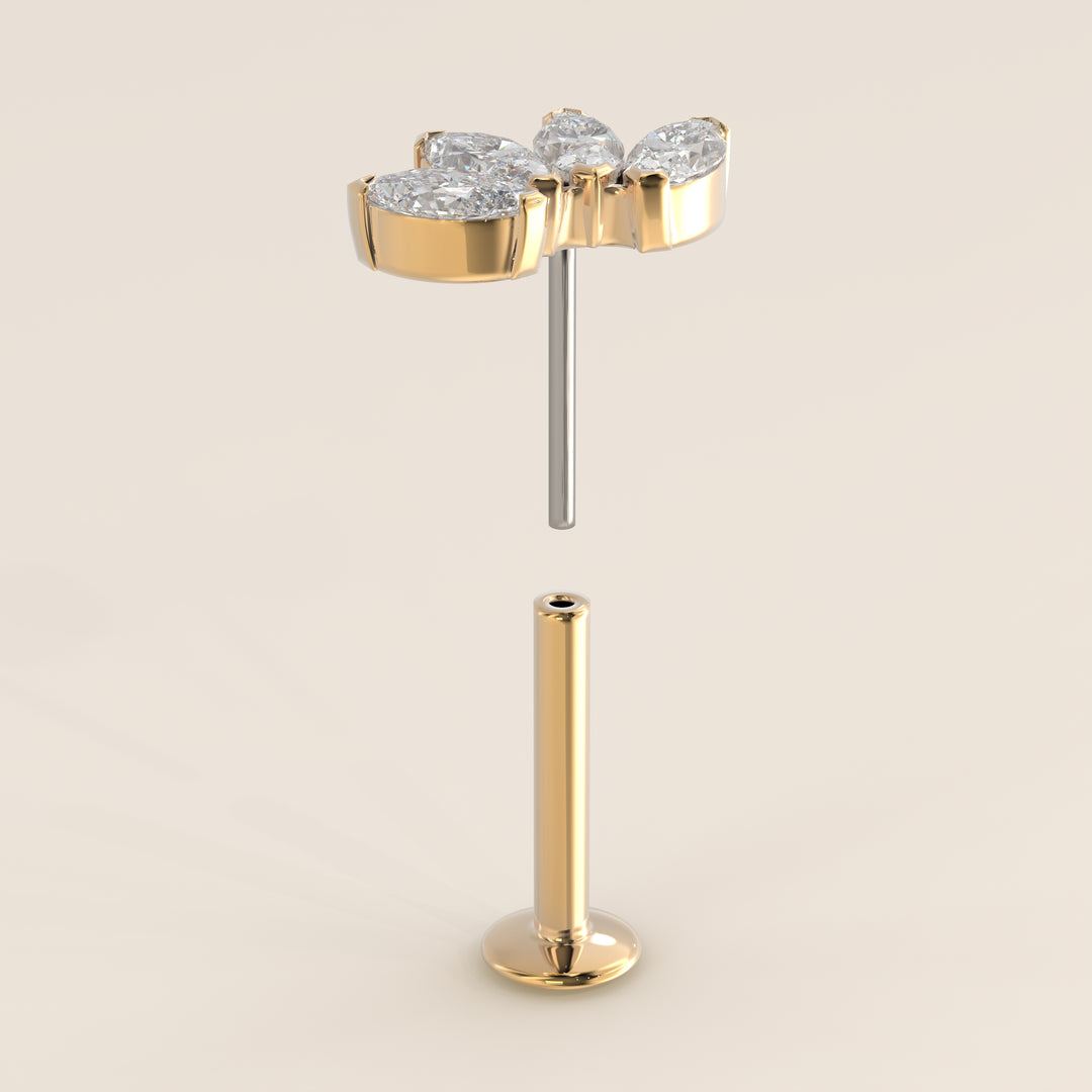Éclat Quartet Marquise Lab Grown Diamond Piercing