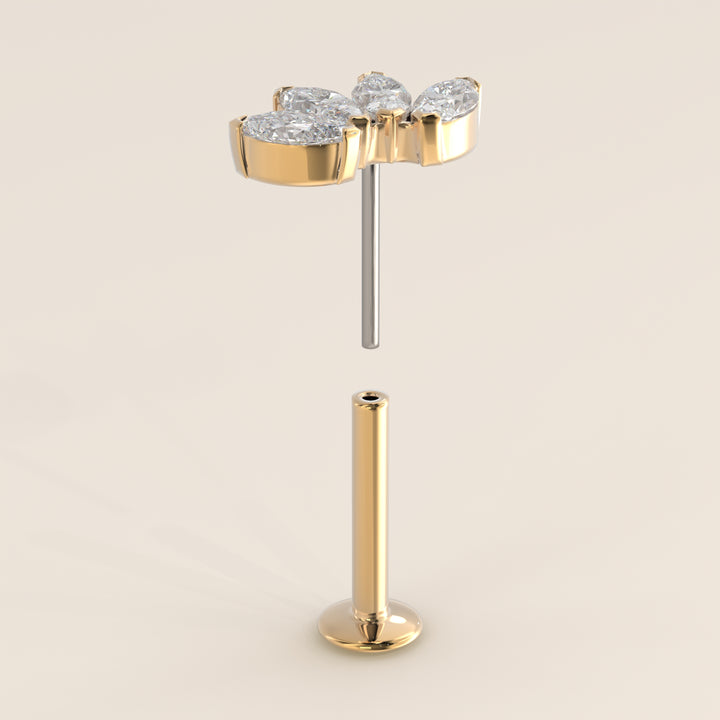 Éclat Quartet Marquise Lab Grown Diamond Piercing