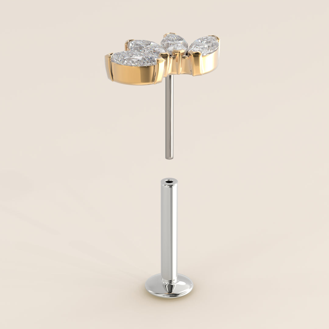 Éclat Quartet Marquise Lab Grown Diamond Piercing