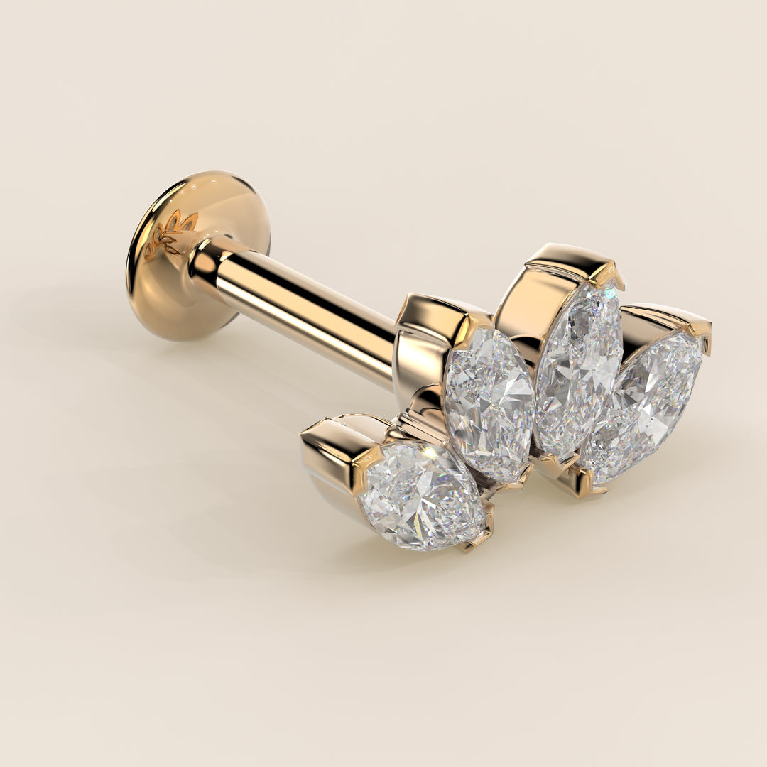 Éclat Quartet Marquise Lab Grown Diamond Piercing