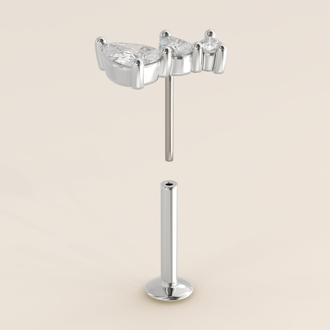 Radiance Graduated Trio Lab Grown Diamond Piercing