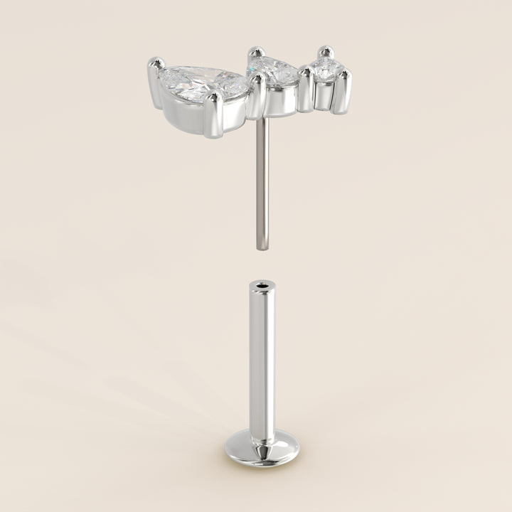Radiance Graduated Trio Lab Grown Diamond Piercing