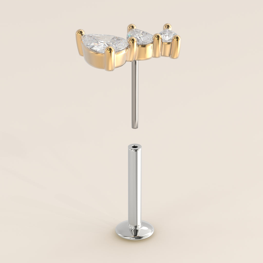 Radiance Graduated Trio Lab Grown Diamond Piercing