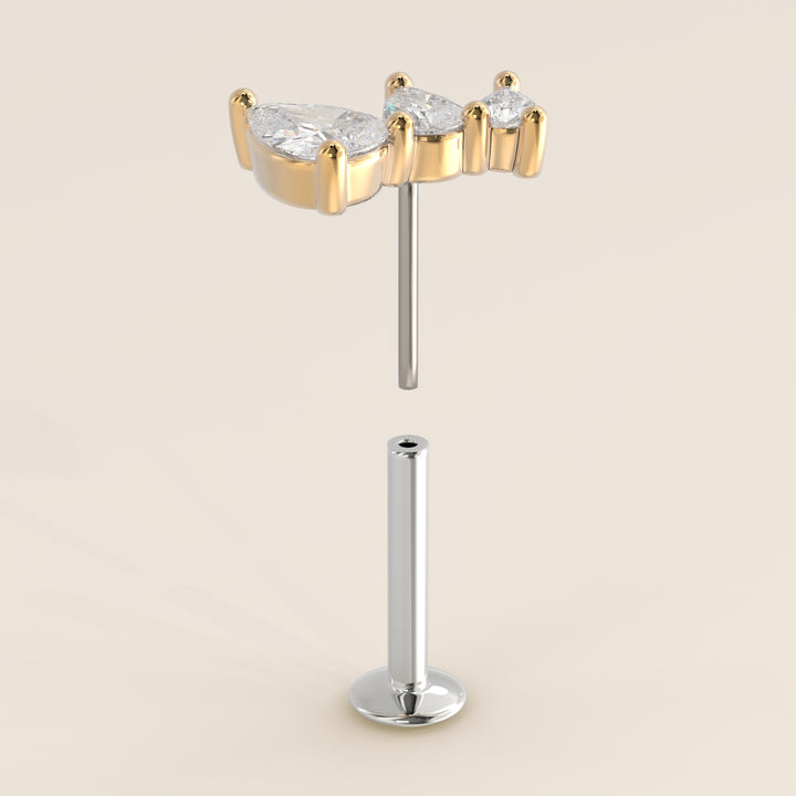 Radiance Graduated Trio Lab Grown Diamond Piercing