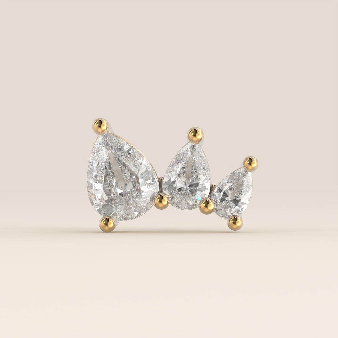 Radiance Graduated Trio Lab Grown Diamond Piercing
