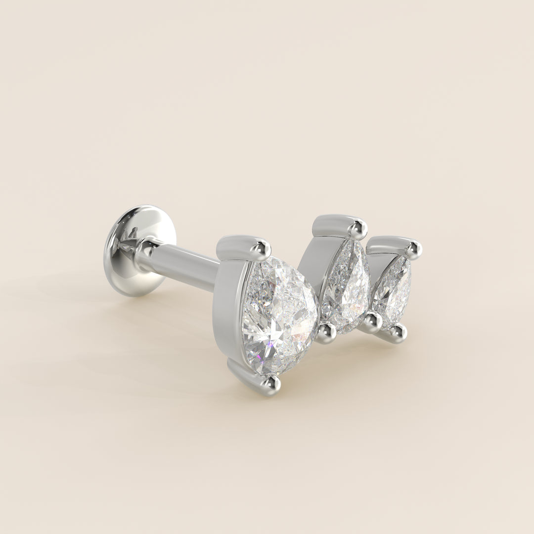 Radiance Graduated Trio Lab Grown Diamond Piercing