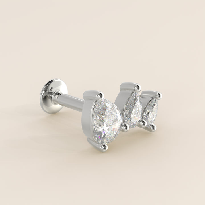 Radiance Graduated Trio Lab Grown Diamond Piercing
