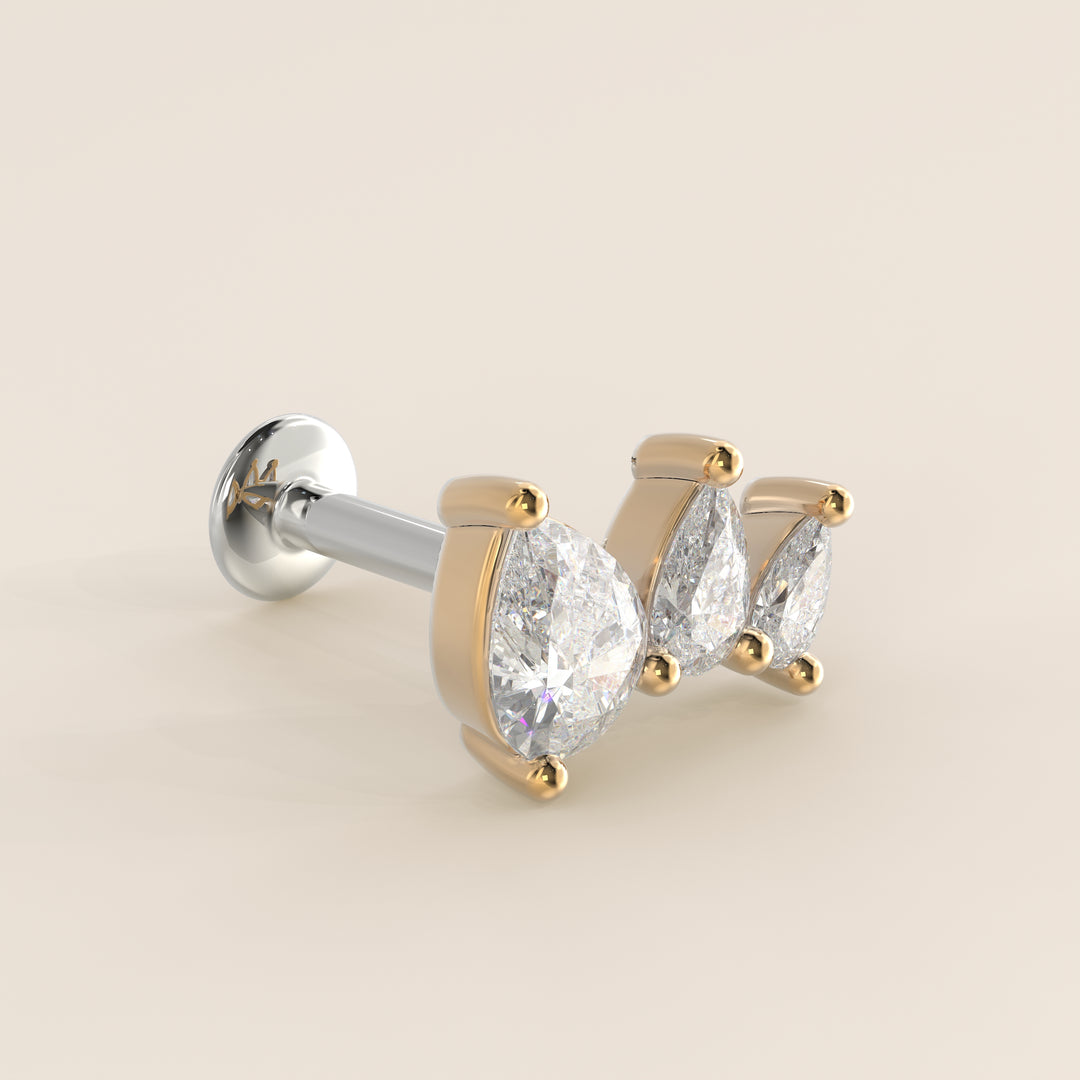 Radiance Graduated Trio Lab Grown Diamond Piercing
