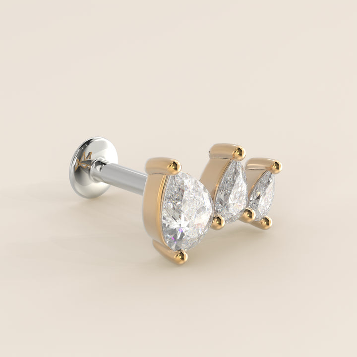 Radiance Graduated Trio Lab Grown Diamond Piercing