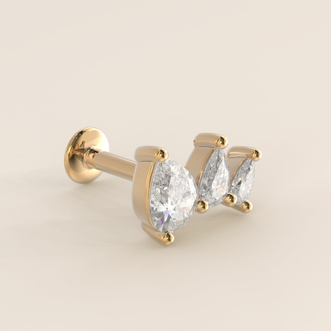 Radiance Graduated Trio Lab Grown Diamond Piercing