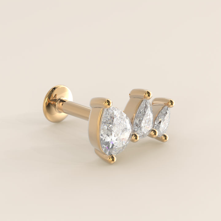 Radiance Graduated Trio Lab Grown Diamond Piercing