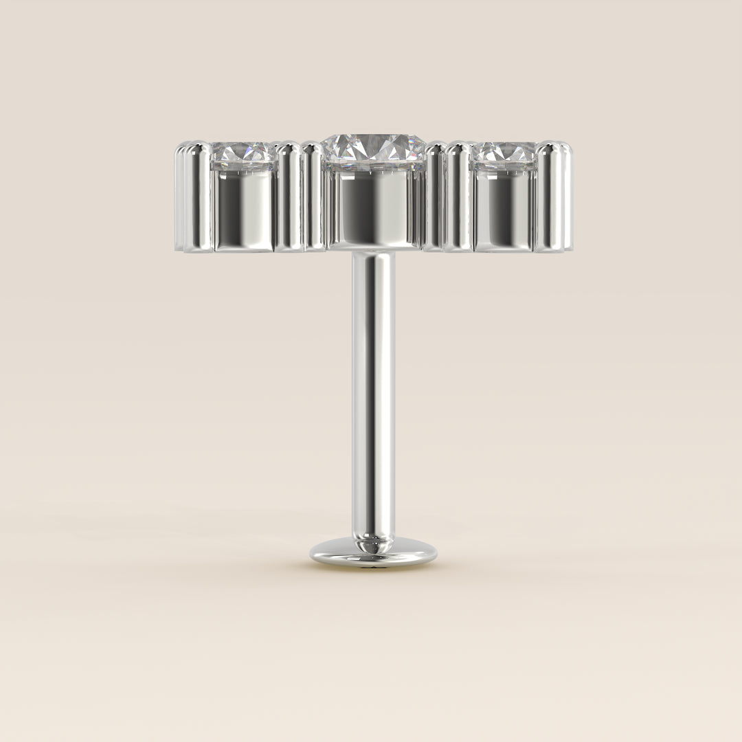 Radiance Round Graduating Trio Lab Grown Diamond Piercing