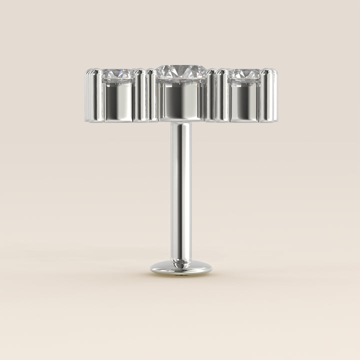 Radiance Round Graduating Trio Lab Grown Diamond Piercing