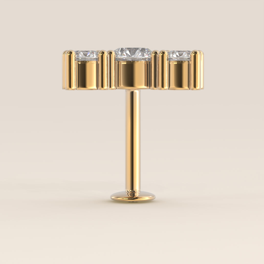 Radiance Round Graduating Trio Lab Grown Diamond Piercing