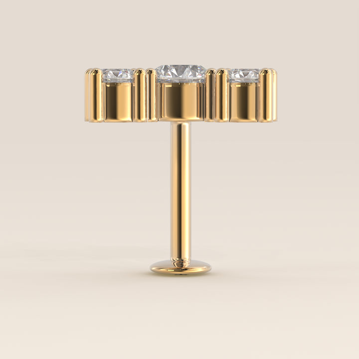 Radiance Round Graduating Trio Lab Grown Diamond Piercing