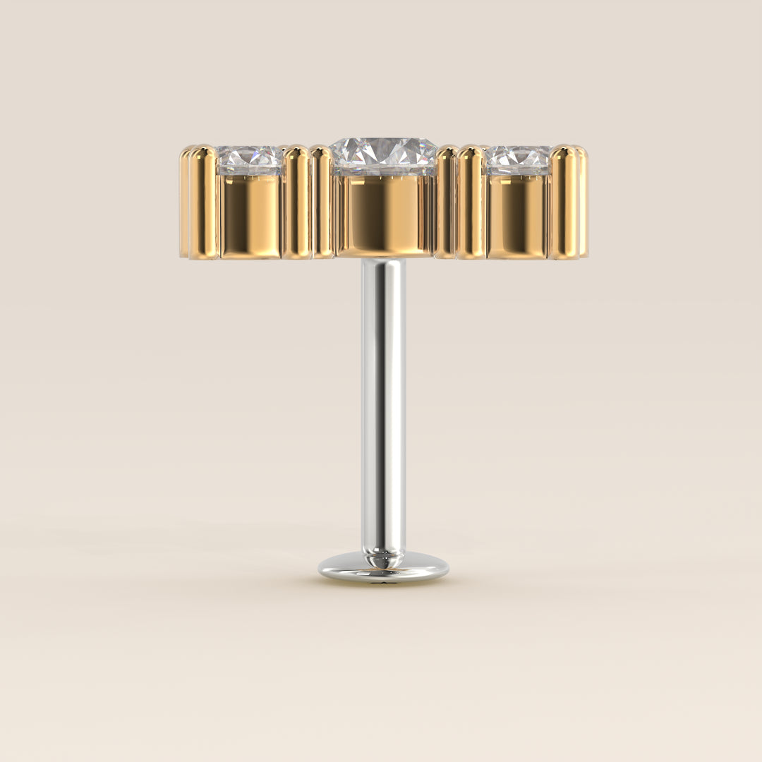 Radiance Round Graduating Trio Lab Grown Diamond Piercing