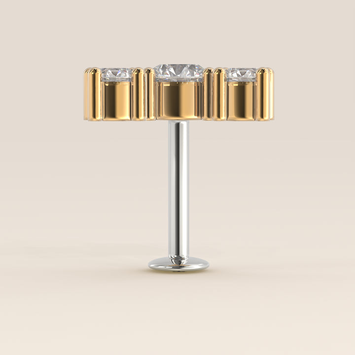 Radiance Round Graduating Trio Lab Grown Diamond Piercing
