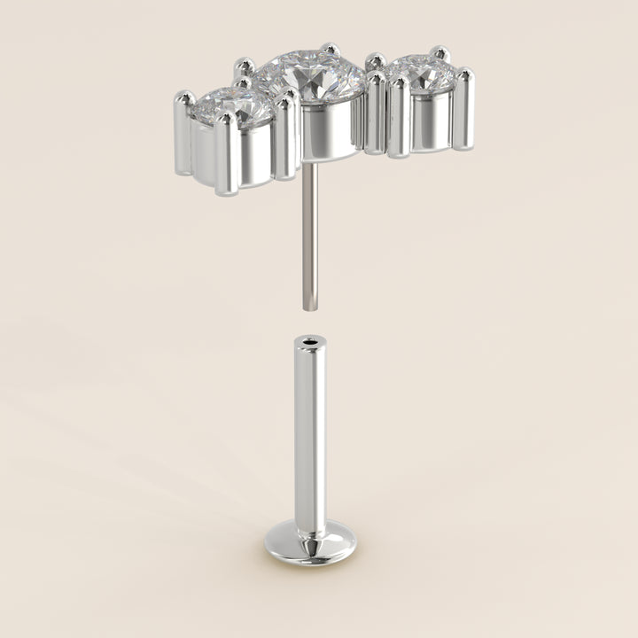 Radiance Round Graduating Trio Lab Grown Diamond Piercing