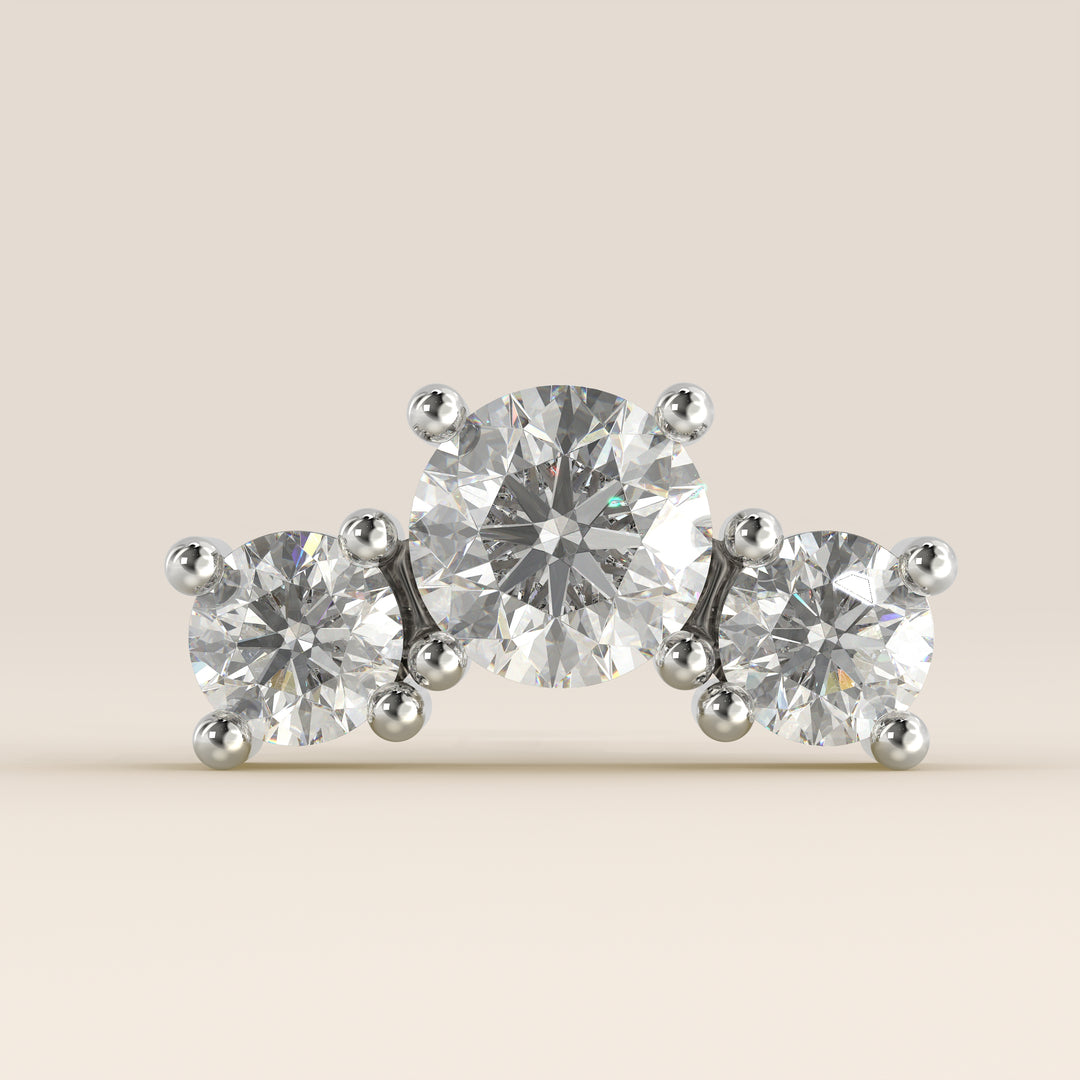 Radiance Round Graduating Trio Lab Grown Diamond Piercing