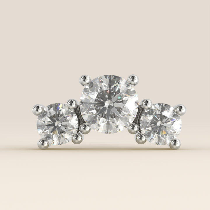 Radiance Round Graduating Trio Lab Grown Diamond Piercing