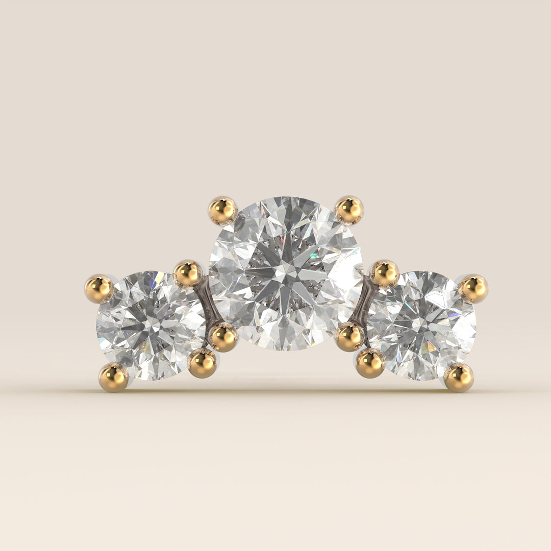 Radiance Round Graduating Trio Lab Grown Diamond Piercing