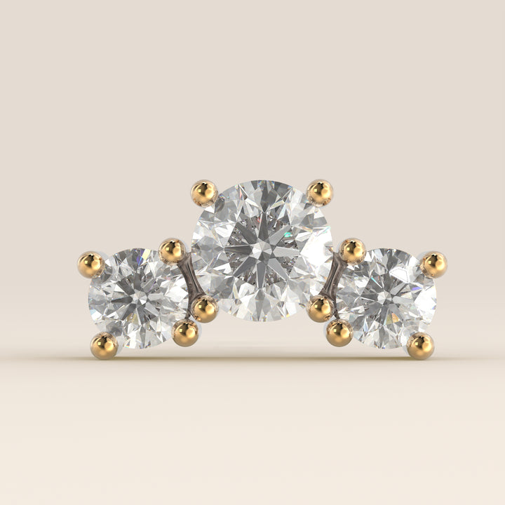 Radiance Round Graduating Trio Lab Grown Diamond Piercing