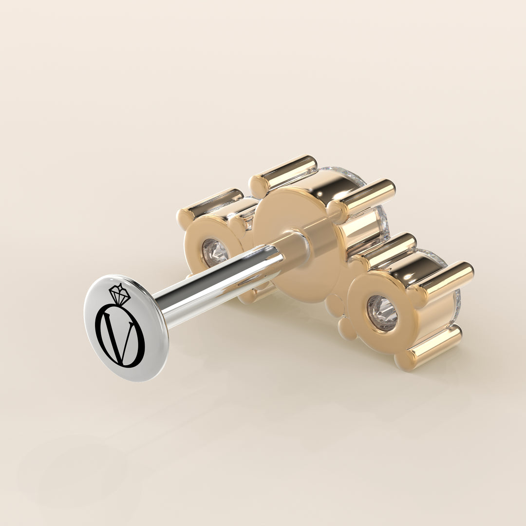 Radiance Round Graduating Trio Lab Grown Diamond Piercing