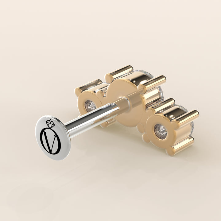 Radiance Round Graduating Trio Lab Grown Diamond Piercing