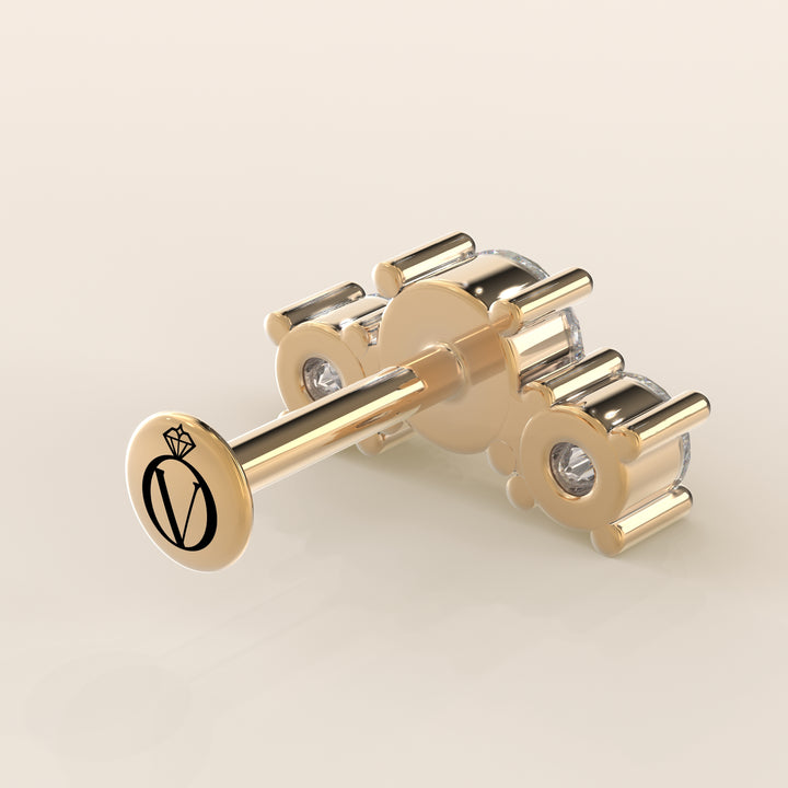 Radiance Round Graduating Trio Lab Grown Diamond Piercing