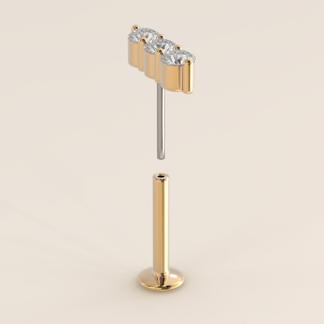 Luminous Triple Lab Grown Diamond Piercing