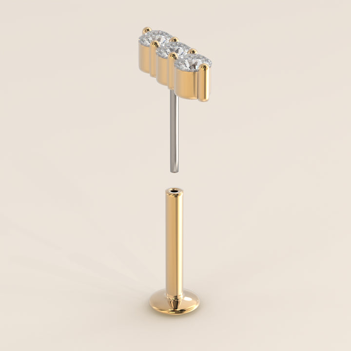 Luminous Triple Lab Grown Diamond Piercing