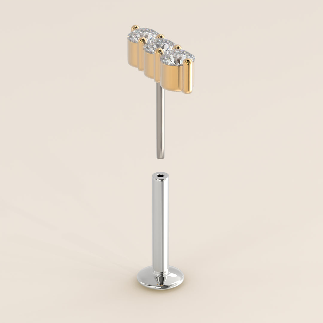 Luminous Triple Lab Grown Diamond Piercing