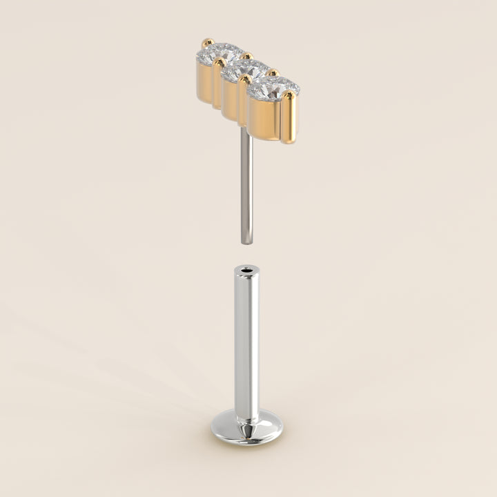 Luminous Triple Lab Grown Diamond Piercing