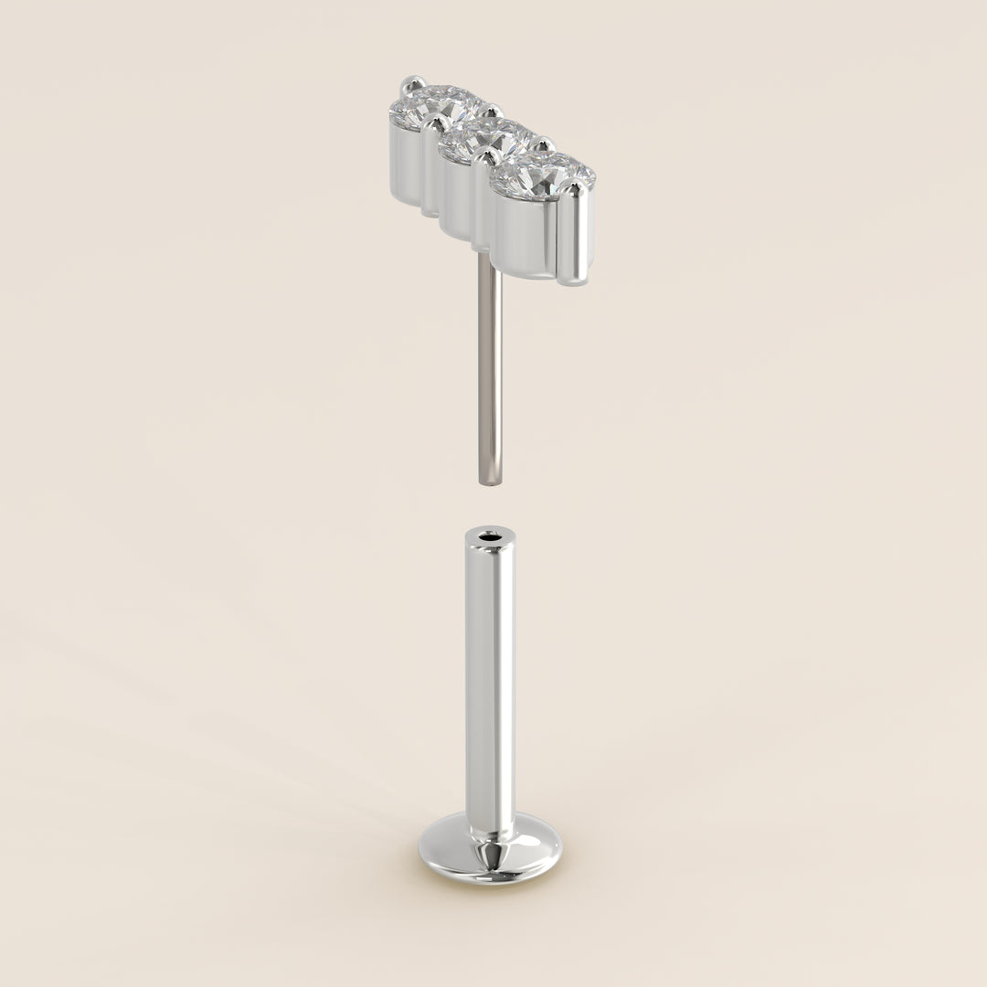 Luminous Triple Lab Grown Diamond Piercing