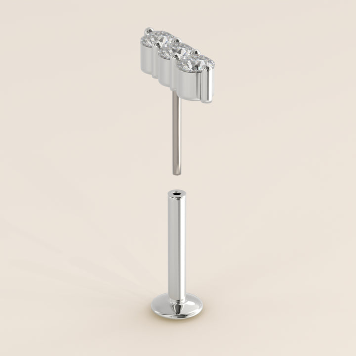 Luminous Triple Lab Grown Diamond Piercing