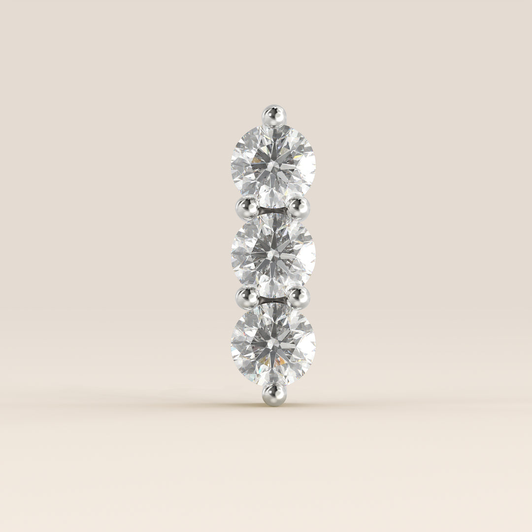 Luminous Triple Lab Grown Diamond Piercing