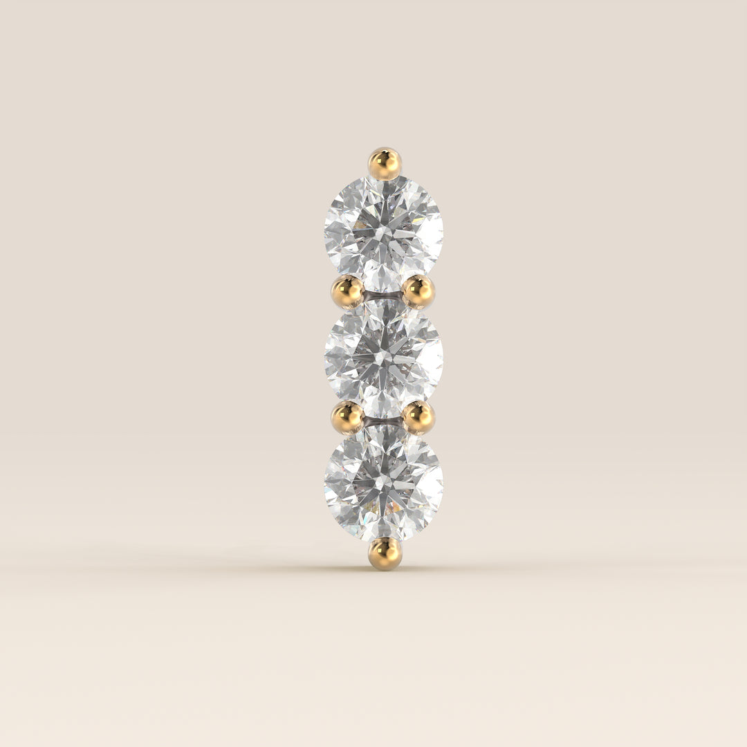 Luminous Triple Lab Grown Diamond Piercing