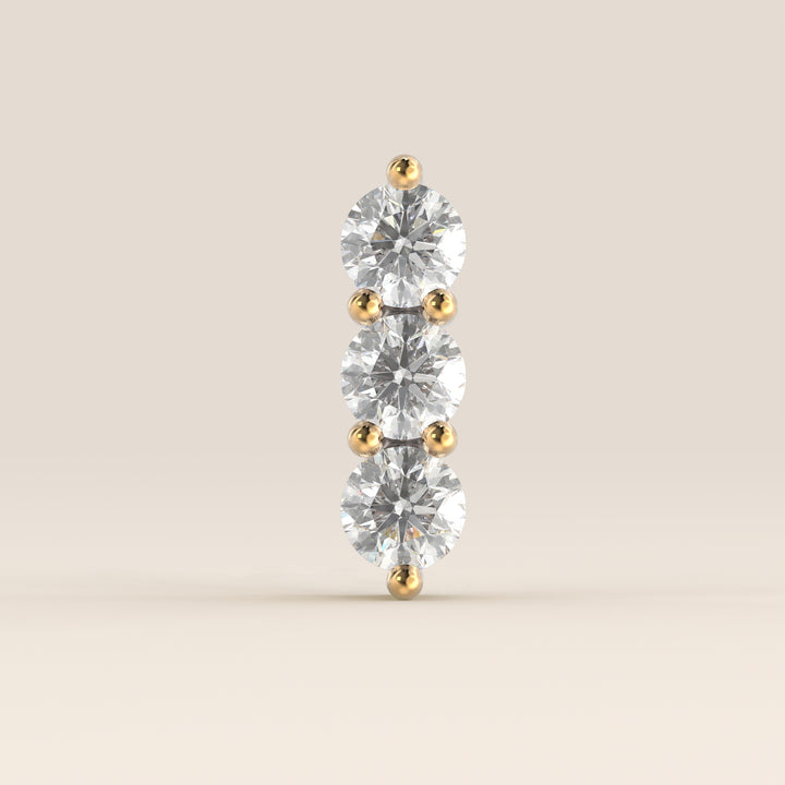 Luminous Triple Lab Grown Diamond Piercing