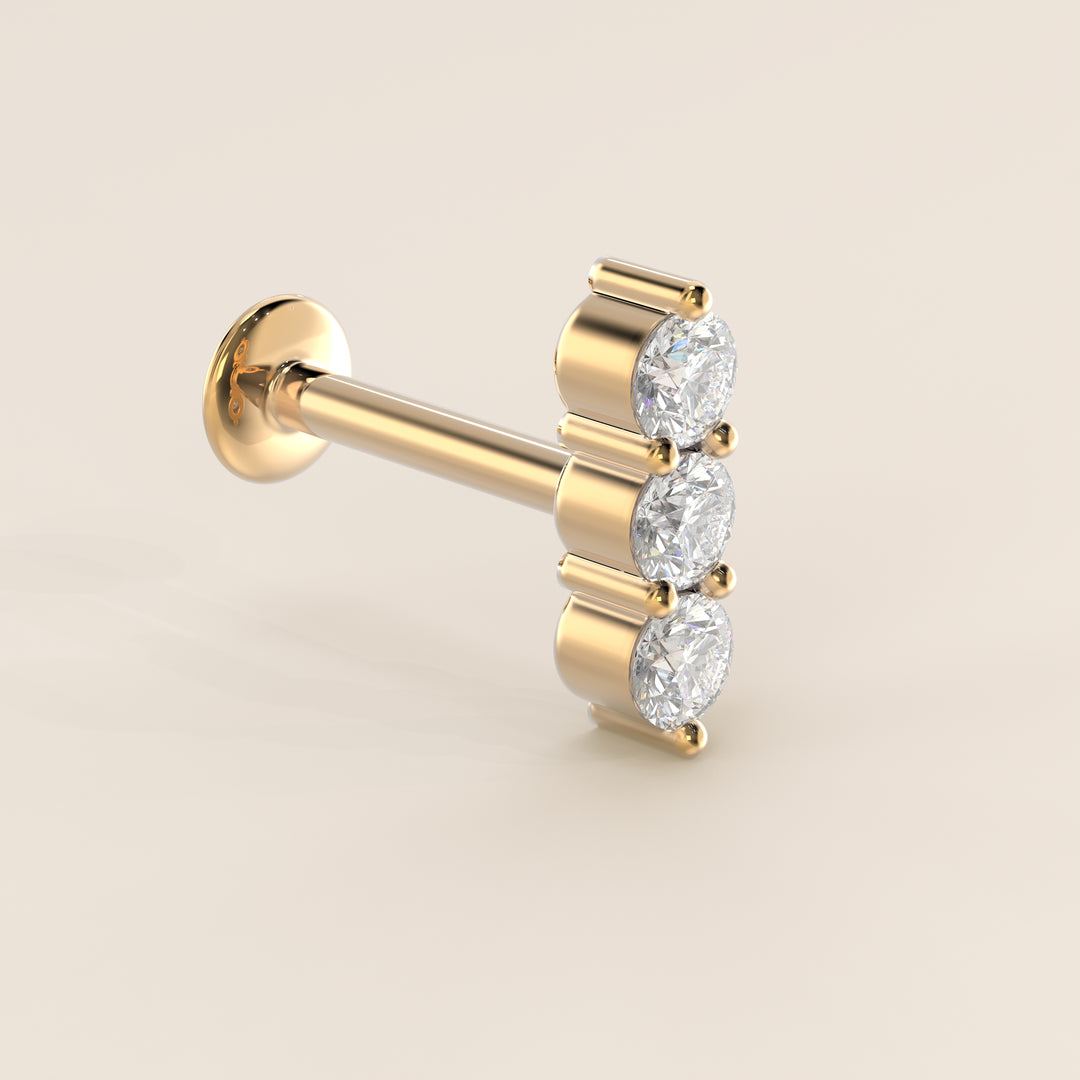 Luminous Triple Lab Grown Diamond Piercing