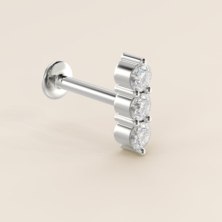 Luminous Triple Lab Grown Diamond Piercing