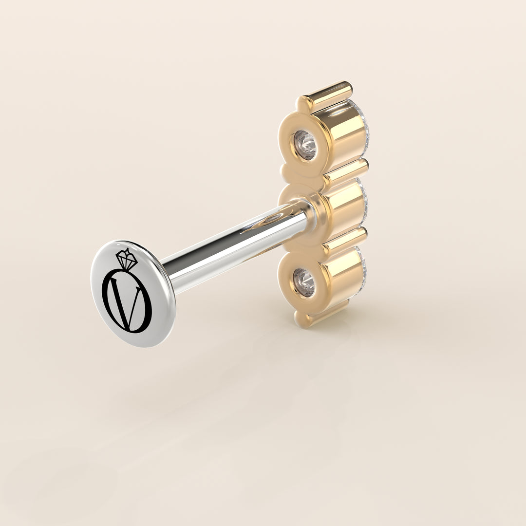 Luminous Triple Lab Grown Diamond Piercing