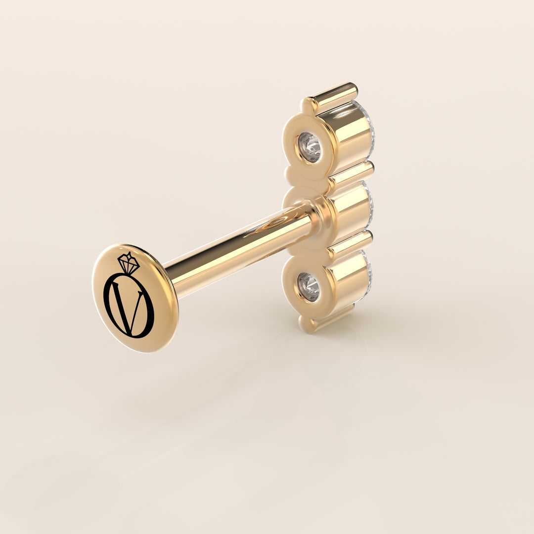 Luminous Triple Lab Grown Diamond Piercing
