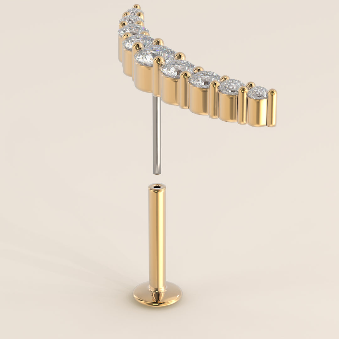 Celestial Curve Big Lab Grown Diamond Piercing