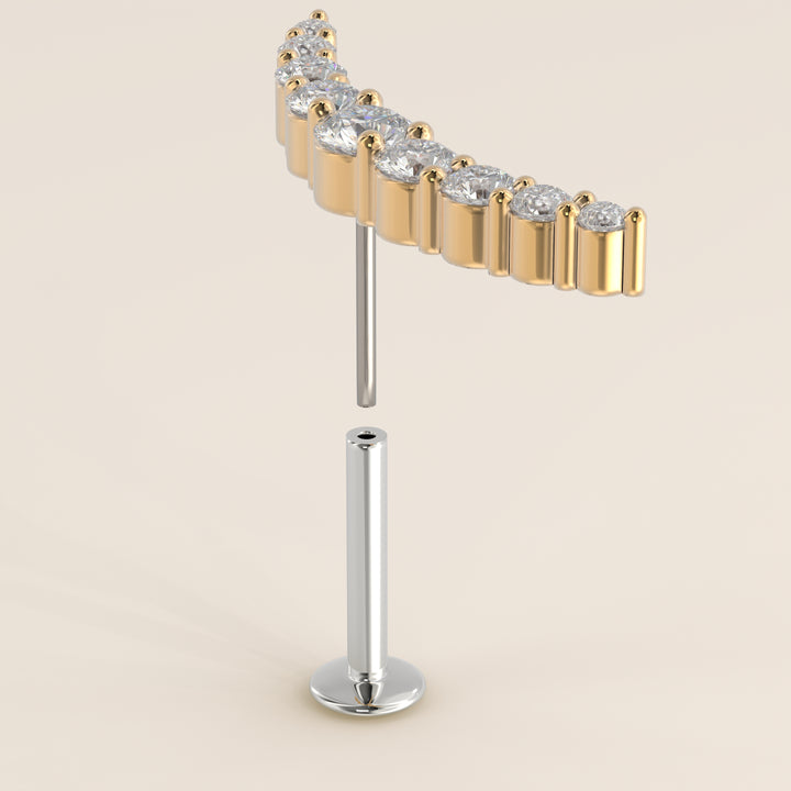 Celestial Curve Big Lab Grown Diamond Piercing