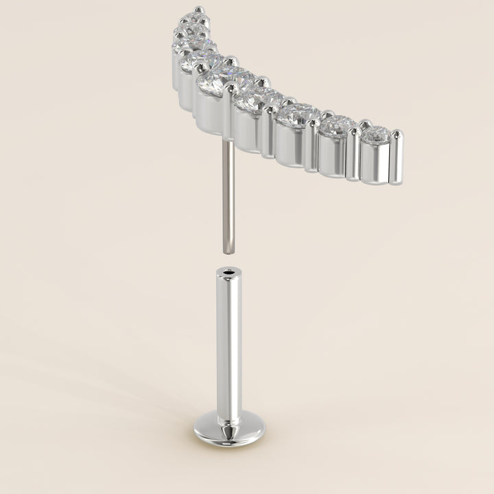 Celestial Curve Big Lab Grown Diamond Piercing