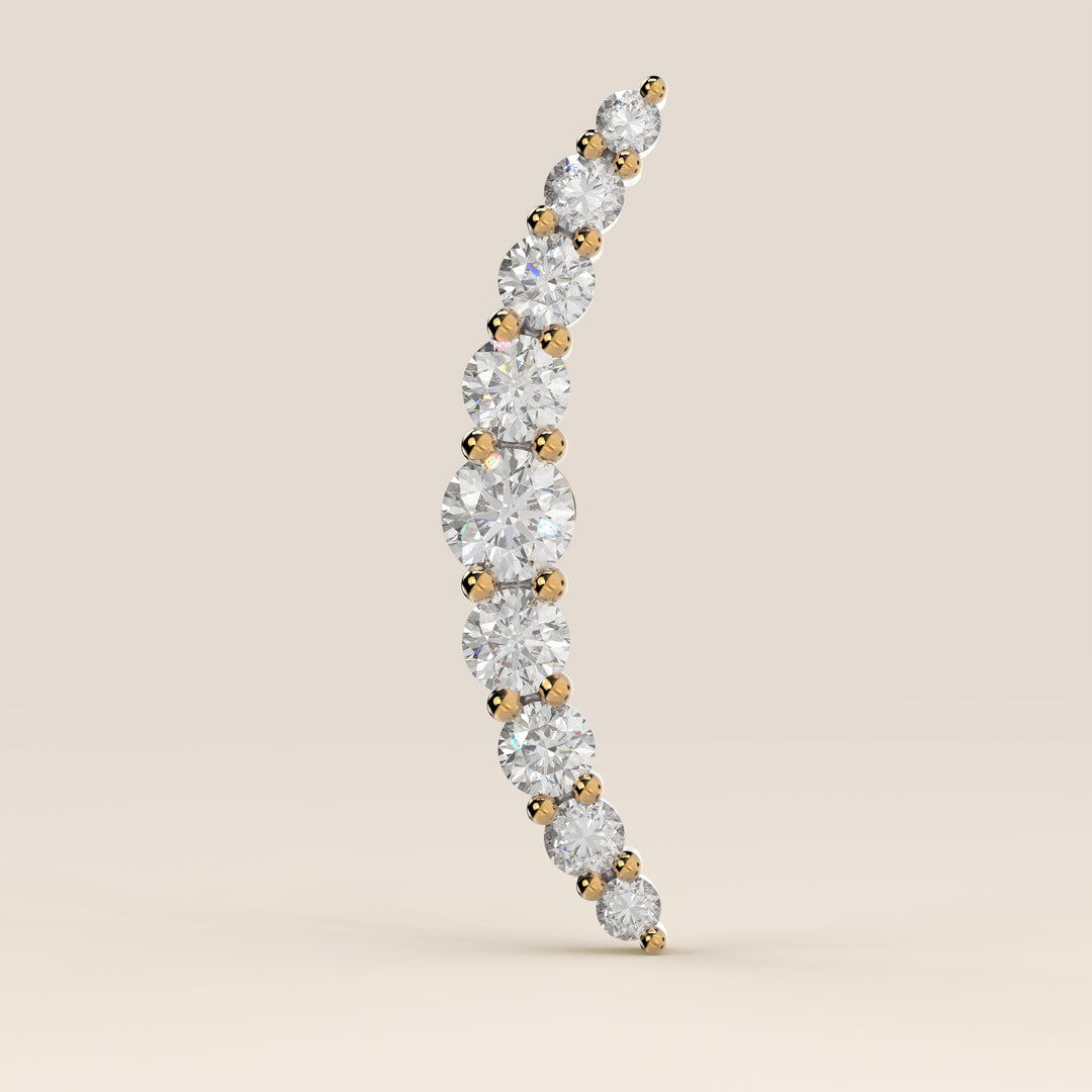 Celestial Curve Big Lab Grown Diamond Piercing